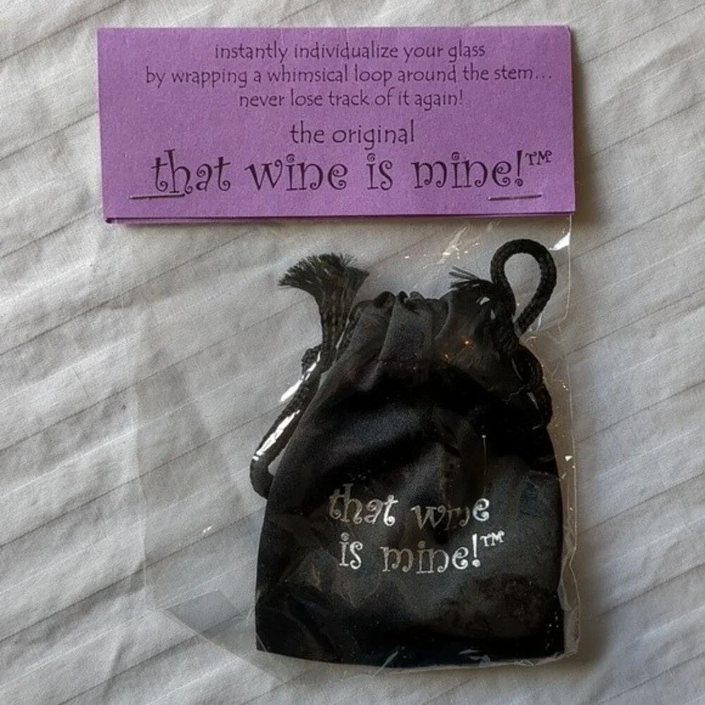 VTG Sur La TableThat Wine is Mine 6 Grapevine Wine Glass Charms NWT